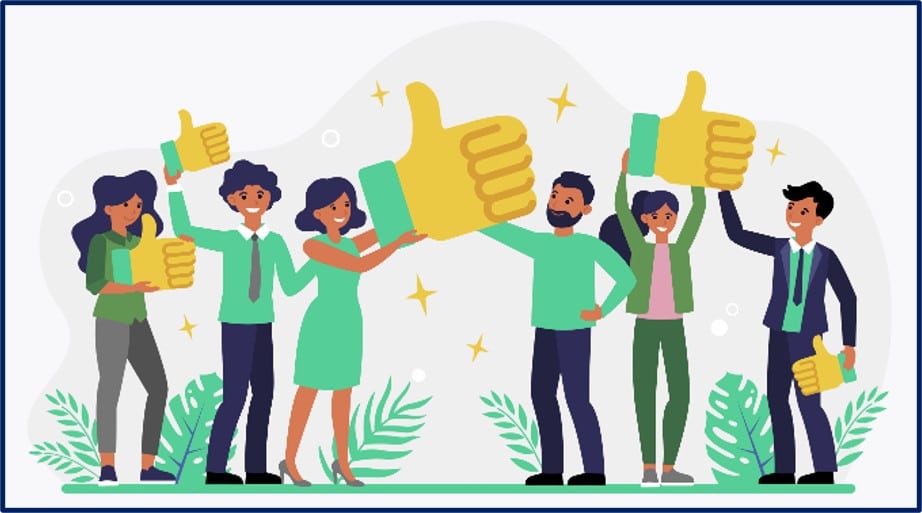 illustration of employees responding to a workplace diversity survey from Interaction Metrics