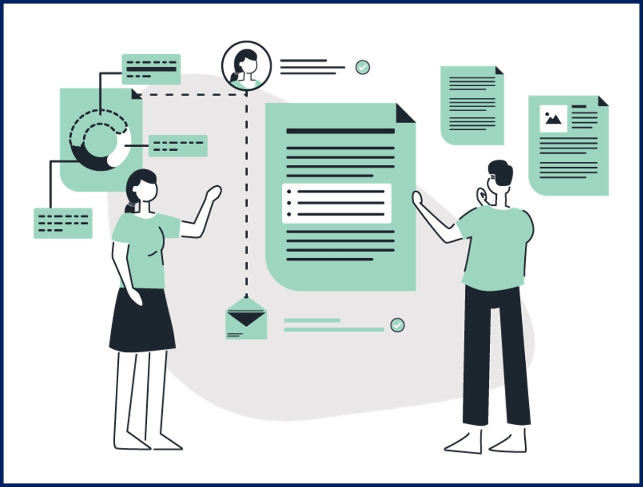 illustration showing the process of a workplace diversity survey at Interaction Metrics