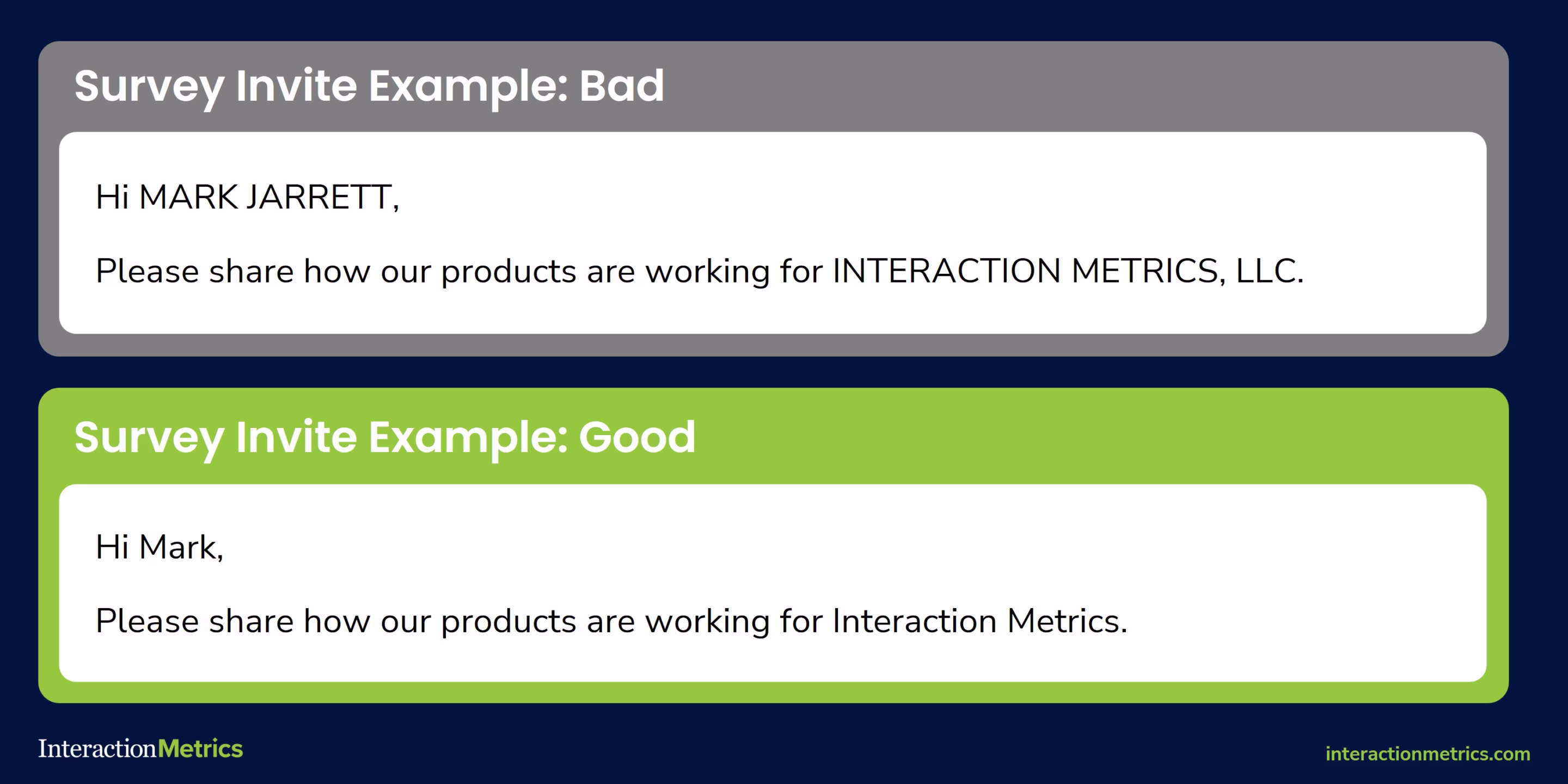 survey invitation showing one part of what goes into customer survey program costs