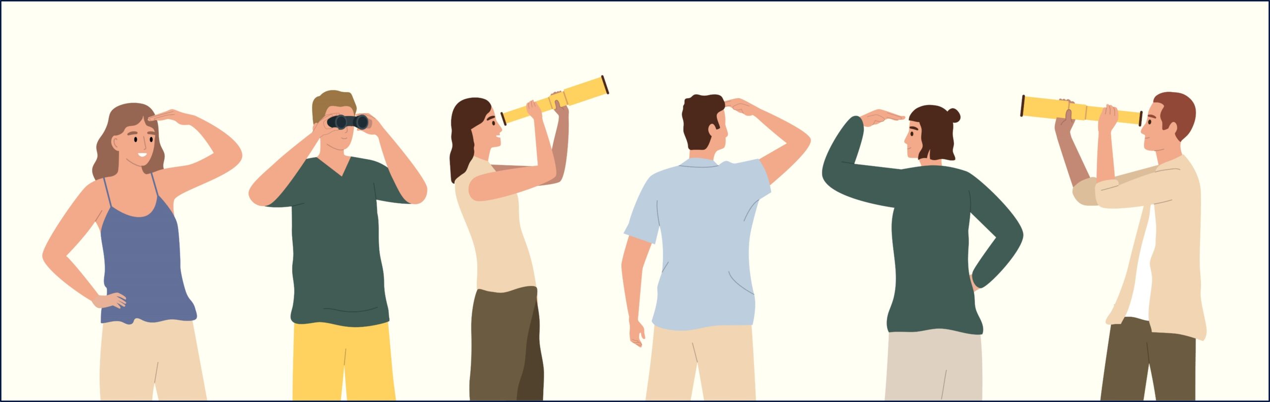 people looking around to demonstrate looking at your customer experience strategy