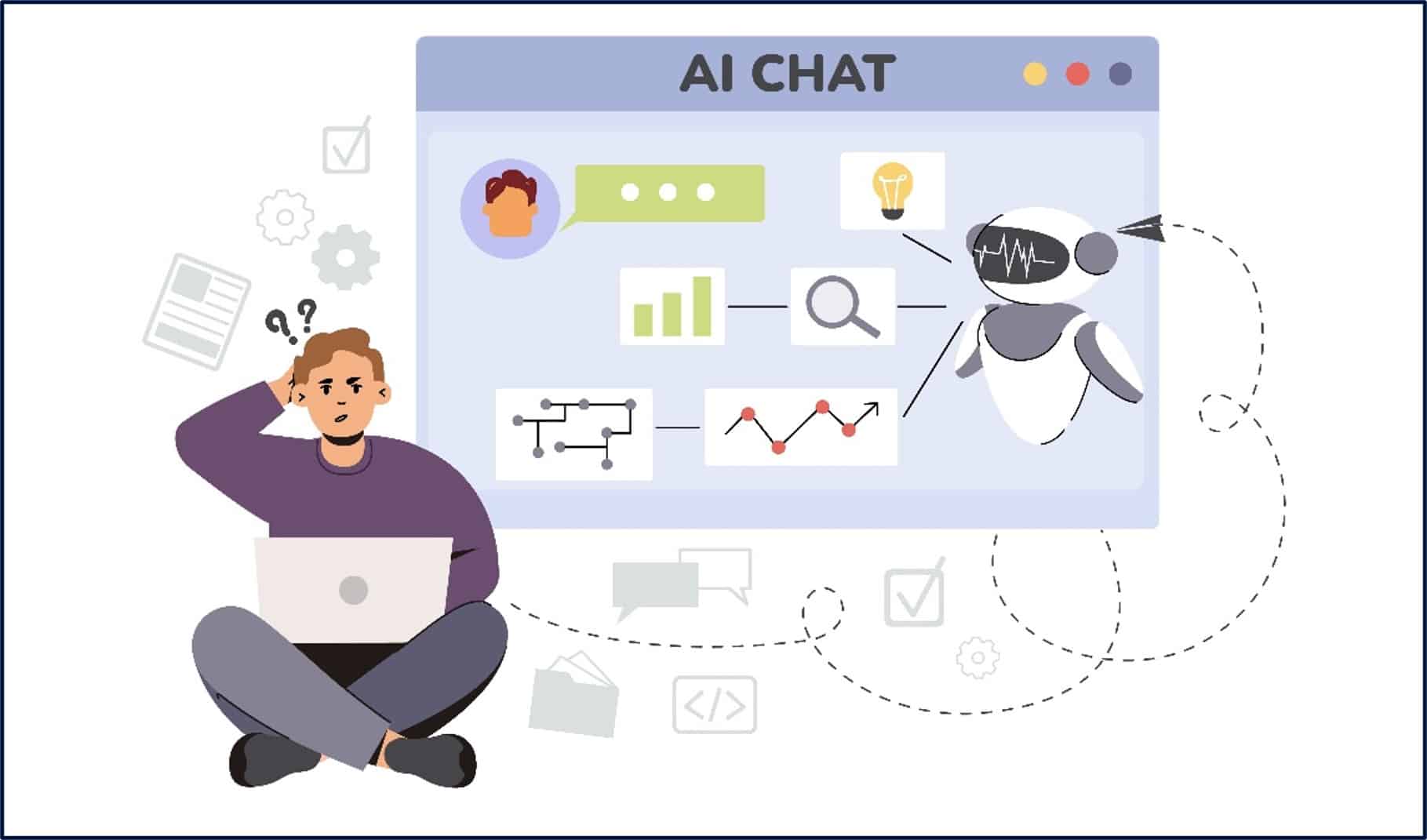 person confused using an AI customer service chatbot