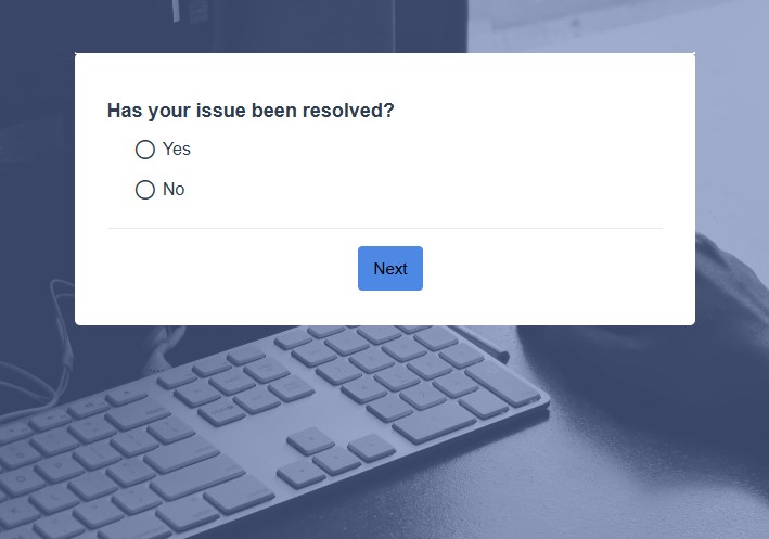 example of a customer service feedback survey from interaction metrics