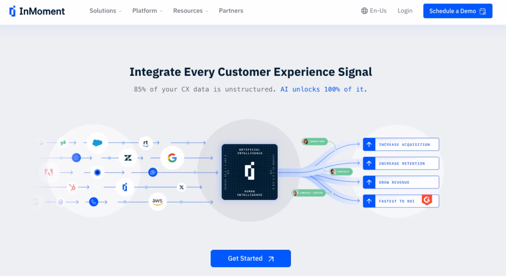Screenshot from InMoment, a CX platform that helps you turn detractors into loyal customers.