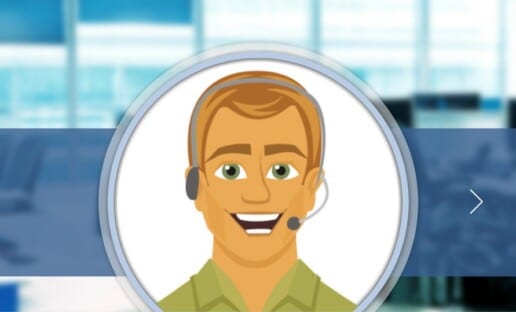 man with a customer service headset on