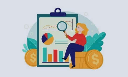 woman with chart showing customer survey program costs