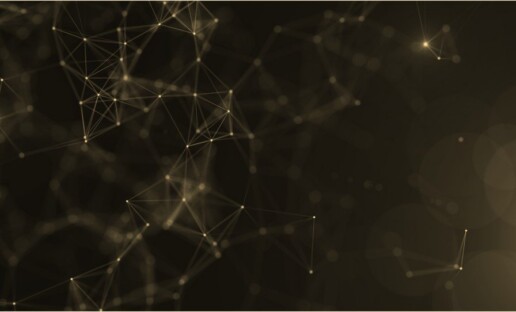 web on dark background to represent data points