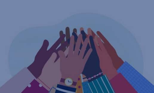illustration of diverse hands to show results of a workplace diversity survey from Interaction Metrics