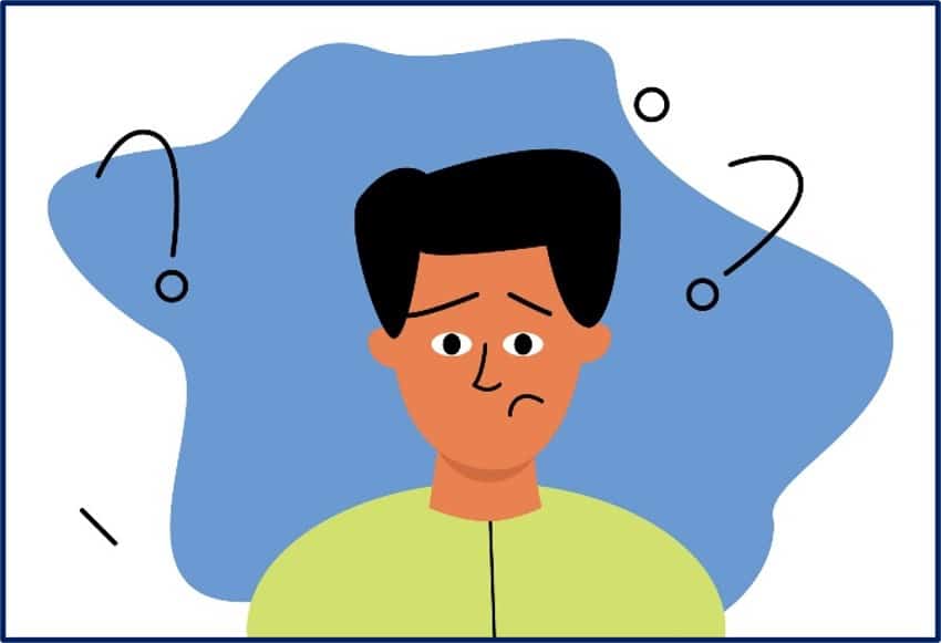 illustration of man thinking and questioning DEI initiatives