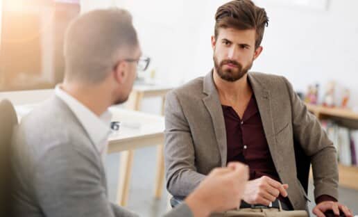 interaction between two men showing customer empathy