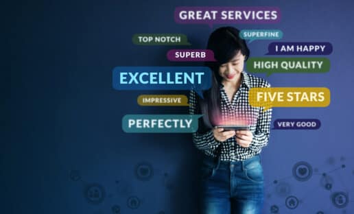 woman using a phone to demonstrate customer experience principles at interaction metrics