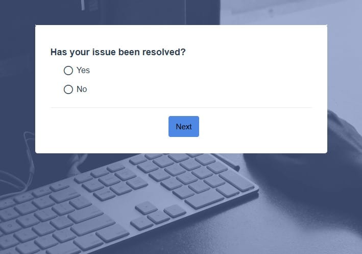 example of a customer service feedback survey from interaction metrics