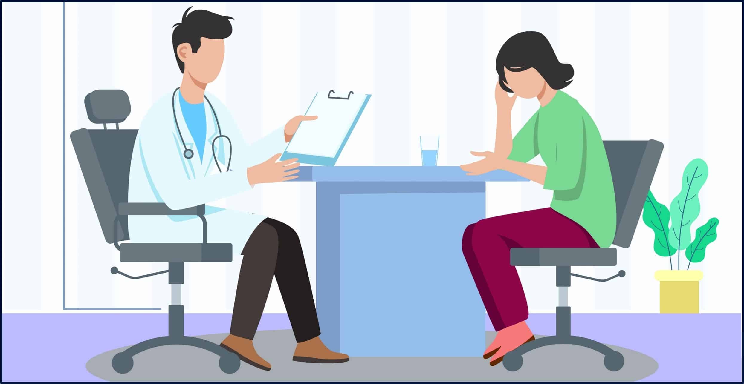 doctor giving a questionnaire with survey question bias