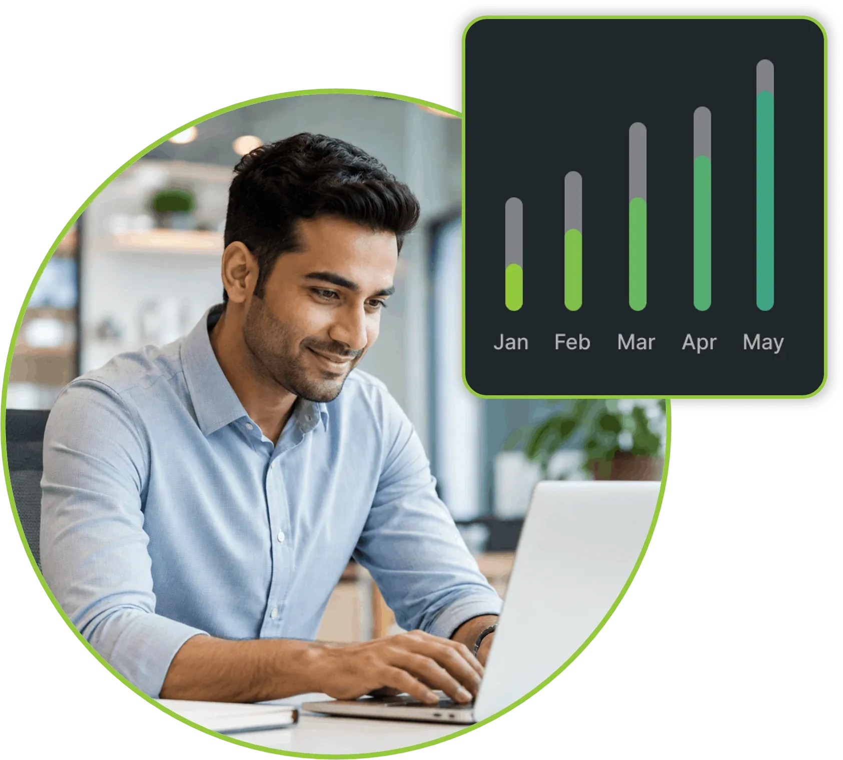 man analyzing customer segmentation analysis on a laptop