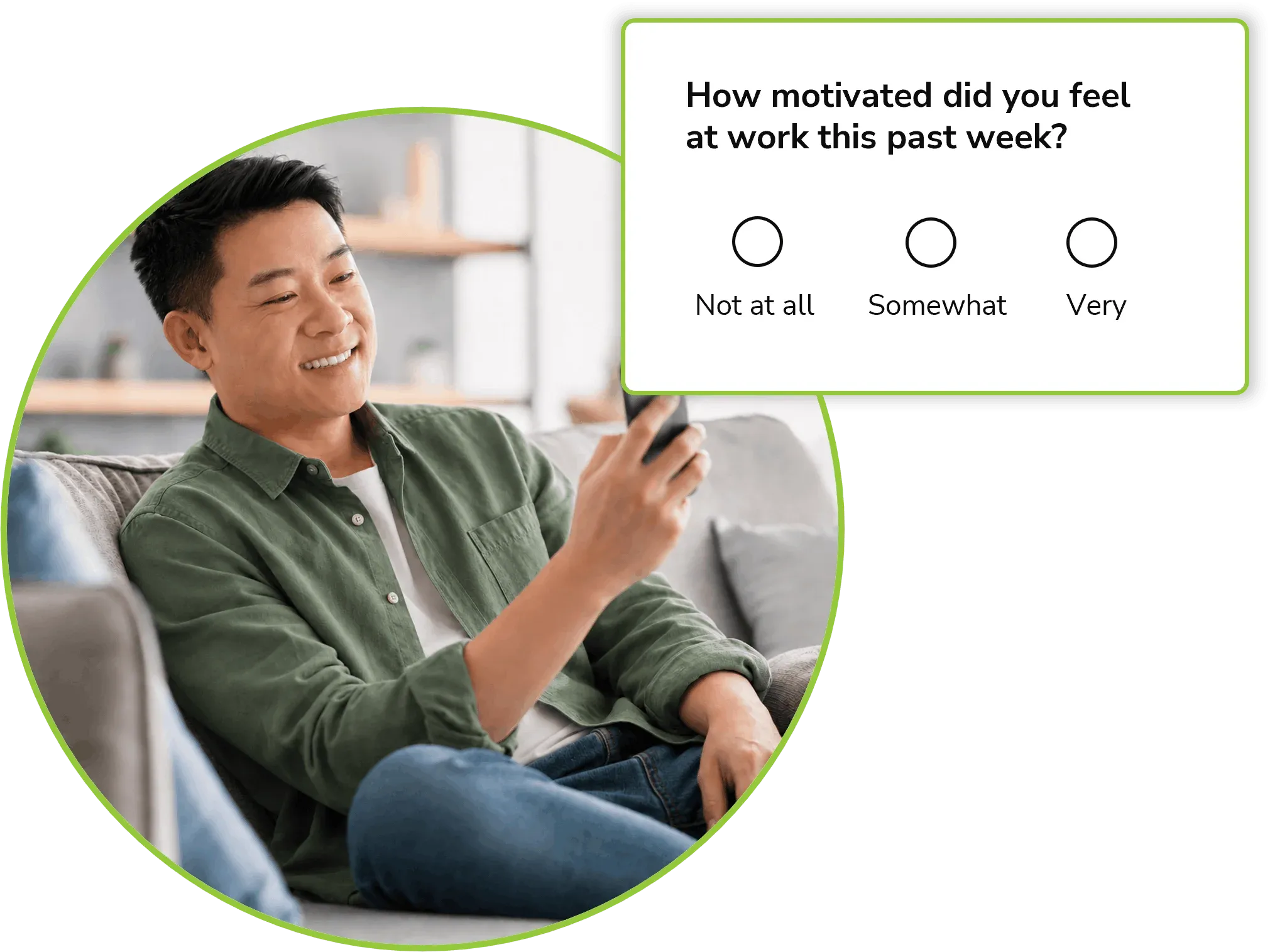 man using a phone to take an Interaction Metrics Customer Effort Score Survey