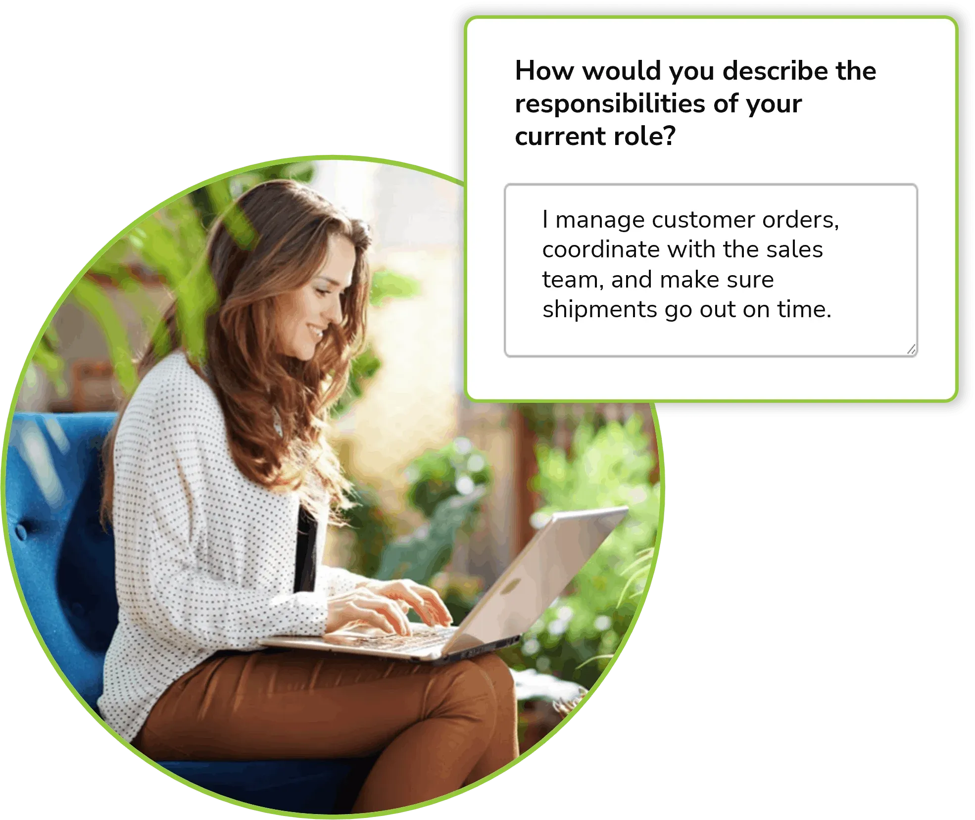woman using a laptop to take an Interaction Metrics Employee Satisfaction Survey