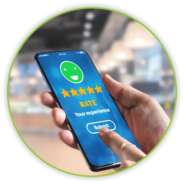 person taking an Interaction Metrics customer survey to improve CX strategy
